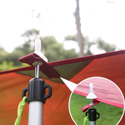 TRIWONDER Adjustable Tarp Poles Set of 2 Telescoping Aluminum Rods for Tent Fly and Tarps, Lightweight Replacement Tent Poles Awning Poles for Camping, Backpacking, Hiking, Shelters (Red)