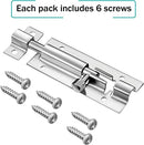 Snokay Door Slide Latch Lock 3 Inch Barrel Bolt Lock with Screws Heavy Duty Stainless Steel Slide Lock for Bedroom Chest Cabinet Garden Gates Window Fence (4 Pack)