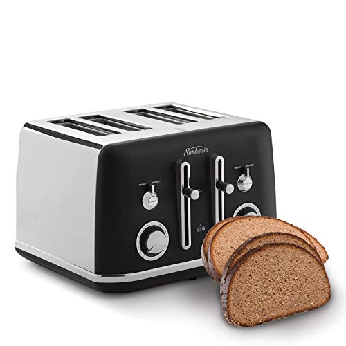 Sunbeam Alinea 4-Slice Toaster with High Lift | Wide Slots & Independent 2-Slice Controls | Dark Canyon Black | TA2740K