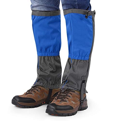 Tinje 1 Pair Leg Gaiters, Waterproof Snow Boot Gaiters Breathable Snake Gaiters Protection Cover Adjustable Anti-Tear Shoe, Blue, One Size