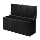 LI LIVSIP 490L Outdoor Storage Deck Box - Waterproof & Lockable Large Storage Container with Handle for Garden Tools Furniture Cushions Sporting Gears, 136KG Load Capacity, Black