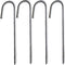 Galvanised Metal Ground Rebar Stakes Tent Pegs,4*30cm J Hooks Anchorage Stakes Bouncy Castle Pegs Garden Stakes Pegs,Ground Pegs Heavy Duty for Marquees,Gazebos,Camping,Football Nets,Tents,Trampolines