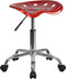 (Wine Red) - Flash Furniture LF-214A-WINERED-GG Vibrant Wine Red Tractor Seat and Chrome Stool