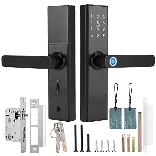 Fingerprint Smart Lock, WiFi Electronic Door Lock, Touchscreen Smart Door Lock with Password | IC Card | Tuya Smart Door Lock with Mechanical Key