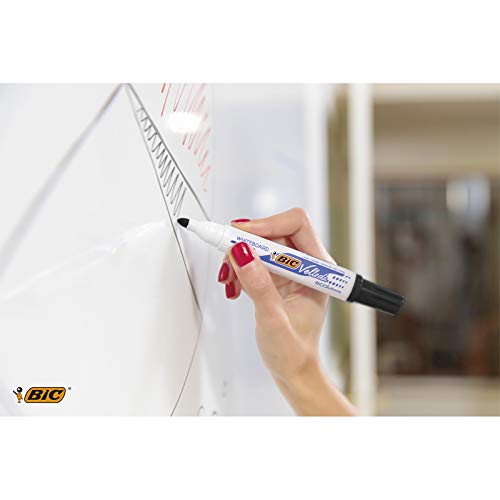 BIC Velleda 1701 Whiteboard Marker Large Bullet Tip - Black Ink, Box of 12 Dry Erase Markers