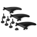 3pcs Soft Surfboard Fins with Screws 4.5 Inch Surf Fins for Soft Surfboard Longboard Surfing Accessories Black