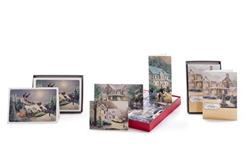 Hallmark Christmas Boxed Cards (Thomas Kinkade Santa. 16 Cards and 17 Envelopes)