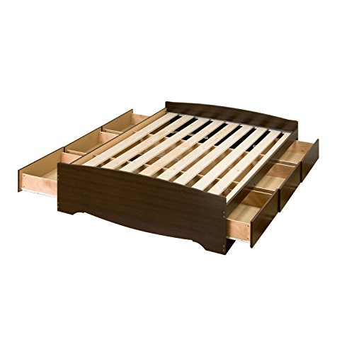 (Black) - Queen 6 Drawer Platform Storage Bed