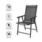 VINGLI Upgraded Version Set of 4 Folding Chairs with Arms, Portable Patio Chairs for Outdoor & Indoor, Sling Back Chairs for Lawn, Pool, Courtyard, Balcony & Garden (Black)