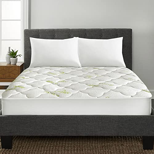 Air Mattress Cover Queen Size Thick Mattress Cooling Pad, Viscose Made from Bamboo Quilted Mattress Topper, Noiseless Extra Plush Pillow Top Mattress Topper Queen Fits 8-23 Inches Deep Mattresses