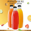 Packware Round Plastic Juice Bottles - Clear Drinking Containers with Tamper Evident Lids - Reusable & Leak-Proof - Great for Storing Homemade Juices Water Smoothies & Much More - 20 Pack (1000 ml)