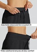 WILLIT Women's 5" Athletic Running Shorts Quick Dry Workout Hiking Shorts High Waisted Active Shorts Zipper Pocket Black L