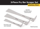 Titan 17007 3-Piece Stainless Steel Pry Bar Scraper Set,Silver