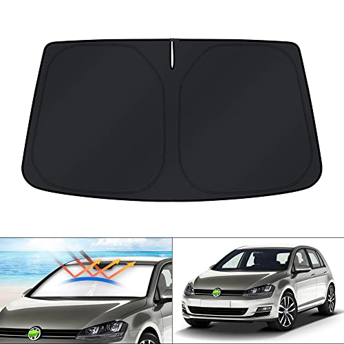 KUST Windshield Sun Shade for 2013-2018 Volkswagen VW Golf MK7 Window Sunshade Sun Visor Protector Foldable Blocks UV Rays Keep Your Car Cooler