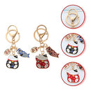 TOYANDONA 2pcs Japanese Lucky Cat Keychain Cute Maneki Neko Key Ring Chinese Fortune Pendants Keychain Bag Purse Charm Ornament for Wealth Gifts Blue Red