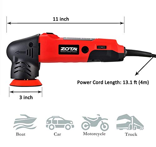 ZOTA Oribtal Polisher, 3 inch Dual Action Polisher with 13.1 feet Cord, Mini Polisher Kit and Polisher for Car Detailing.