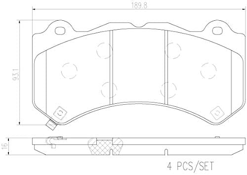 Brembo P37018N Premium Ceramic Front Disc Brake Pad Set CADILLAC/CHEVROLET/DODGE/JEEP/NISSAN OE
