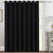 Smarcute Blockout Curtain Extra Wide Blackout Curtain Draperies for Bedroom/Living Room/Sliding Glass Door, Eyelet Top Energy Saving Single Piece 254cm Wide by 213cm Drop, Black