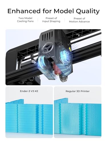 Creality Ender 3 V3 KE 3D Printer 500mm/s Max High-Speed, Creality 3D Printers with Auto Leveling, Upgraded Sprite Direct Extruder Supports 300℃ Printing and Dual Z-axis for Beginners