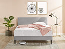 Zinus Single Bed Frame Fabric Upholstered Platform Bed Base, Light Grey