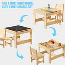 Solid Pine Wood Toddler Table and Chair Set, 60x60cm, Height 48cm, 2 Chairs - Multi-Use with Storage, 3 in 1 Wooden Activity Table with Storage Drawer for Toddlers Drawing for Playrooms and Nurseries