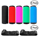 SENHAI 5 Pack Neoprene Luggage Handle Wrap Grip with 2 Add A Bag Travel Luggage Straps for Travel Bag Suitcase