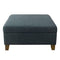 HomePop Luxury 32" Square Ottoman Storage Bench, Navy