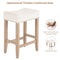 Furniliving Bar Stools Set of 2,25.7 inch Counter Height Bar Stools,Upholstered Kitchen Barstools with Solid Wooden Legs, Saddle Stools for Kitchen Island, Bar, Cafe, Beige