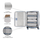 Travelpro VersaPack+ Lightweight Softside Expandable Checked Luggage, 8 Spinner Suitcase, TSA Lock, Men and Women, Checked Medium 25-Inch, Elemental Blue, Elemental Blue, Checked Medium 25-Inch,