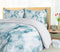 Ambesonne Apartment Decor Duvet Cover Set, Fluffy Cloud Skyline Like Marble Motif with Grunge Features Art Image, 3 Piece Bedding Set with Pillow Shams, Queen/Full, Turquoise