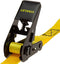 STANLEY S9500 Black/Yellow 1" x 10' Ratchet Straps - Light Cargo Hauling (900 lb Break Strength), 4 Pack