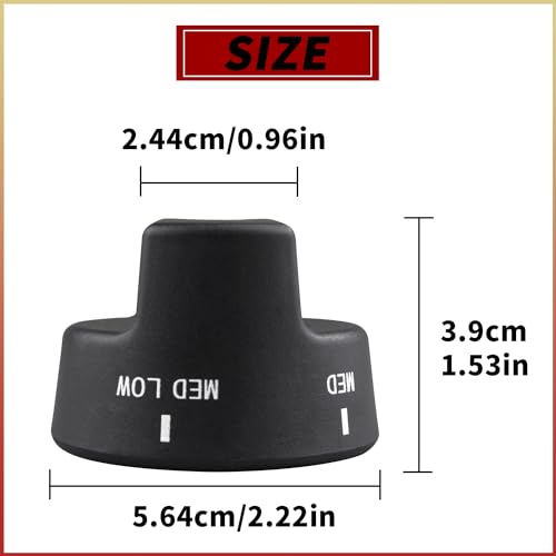 SUUJI PA010034 Top Burner Range Knob,Cooktop Burner Control Knob Replacement Part Compatible with Viking Gas Ranges VGIC305-4BSS VGIC485-6GSS Replaces for VKNPA010034 Black