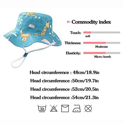 Malaxlx Baby Bucket Sun Hat Cute Giraffe Print Summer Outdoor Infant Beach Hat for 6-12 Months Boys Girls