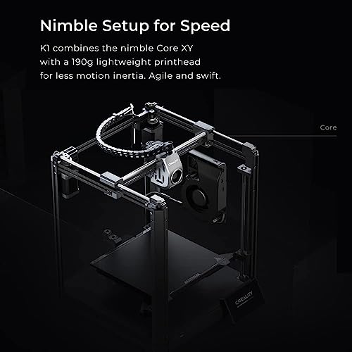 Creality K1 3D 600mm/s Printing Speed 300℃ High-Temp 32mm³/s Flow Hotend Auto Level Dual-Gear Direct Extruder, 220 * 220 * 250mm