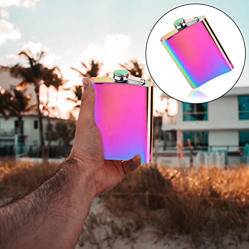 Portable Hip Flask, 8oz Colored Leak Proof Stainless Steel Flasks for Alcohol - Great Gift Idea Flask