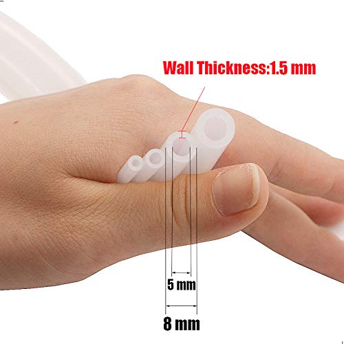 Silicone Tube 3/16"(5mm) ID x 5/16"(8mm) OD Clear Flexible Silicone Rubber Tubing Water Air Hose Pipe Transparent (3.3ft / 1m;5 x 8mm)