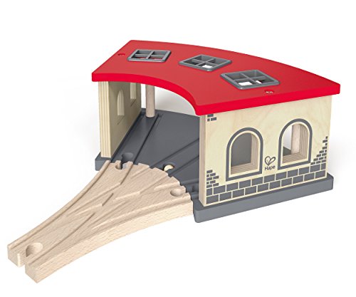 Hape Wooden Railway Big Engine Shed Train Set