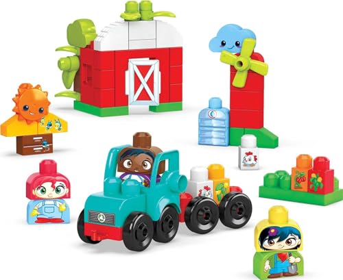 Mega Bloks Green Town Grow & Protect Farm Building Set with 54 Big Building Blocks and Special Pieces, Toy Gift Set for Ages 1 and up [Amazon Exclusive]