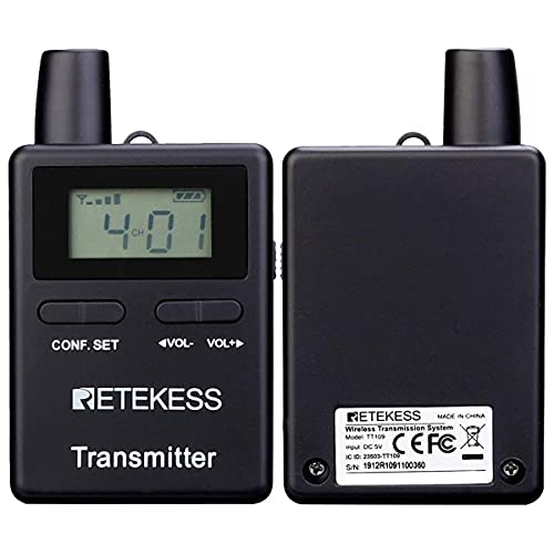 Retekess TT109 Wireless Tour Guide System, Long Range, Church Translation System, Clear Sound,Interpretation,Training,Court（Case of 1 Transmitter and 10 Receivers）