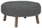Signature Design by Ashley Jassmyn Contemporary Hand-Knitted Oversized Accent Ottoman, Dark Gray