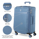 Travelpro VersaPack+ Lightweight Softside Expandable Checked Luggage, 8 Spinner Suitcase, TSA Lock, Men and Women, Checked Medium 25-Inch, Elemental Blue, Elemental Blue, Checked Medium 25-Inch,
