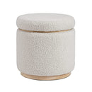 Linon Home Décor Cream Sherpa Round Storage Wooden Base by Linon Lexington Ottoman