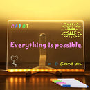 FYKEY Acrylic Dry Erase Board with Light, DIY LED Note Board 3D Night Light with 7 Color Pen, Rewritable Message Board Lamp, Note Daily Moment Painting Light (15 * 15cm/5.9 * 5.9inch)