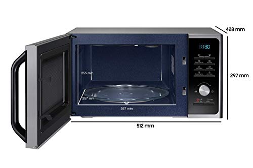 Samsung MS2BF303TAS/EG Microwave, 1000 W, 28 Cooking Chamber (Extra Large), 20 Inch Width, Power Defrost, 26 Automatic Programmes, Silver