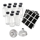 10PCS 2 oz Small Clear Glass Bottles(60ml) With 2 Stainless Steel Funnels&32 Chalkboard Labels,Boston Round Glass Bottle,Perfect for Party Favors,DIY Essential Oils,Perfumes,Juice,Whiskey,NO Leakage