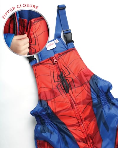 Marvel Boys' Spider-Man Snowsuit - 2 Piece Ski Jacket and Snow Bib Ski Pants Overalls: Toddler/Boy (2T-7), Spidey Red Blue, 7