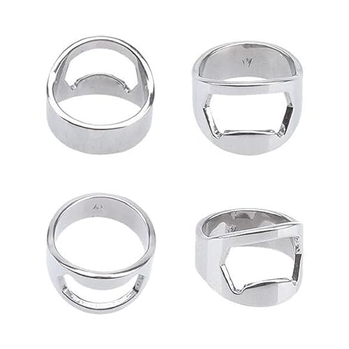 Stainless Steel Bottle Opener Ring Novelty Gift Idea Bottle Opener Novelty Finger Tool for Removing Beer Bottle Opener Caps