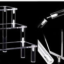Naisfei 4 Tier Acrylic Riser Shelf, 30*8 cm Clear Acrylic Display Riser Cupcake Stand Pop Figure Display Steps for Decoration and Organiser