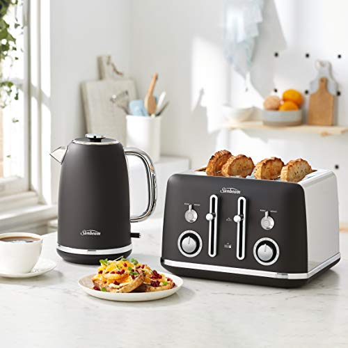 Sunbeam Alinea 4-Slice Toaster with High Lift | Wide Slots & Independent 2-Slice Controls | Dark Canyon Black | TA2740K