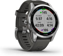 Garmin Fenix 7S, Silver with Graphite Band, Multisport GPS Watch